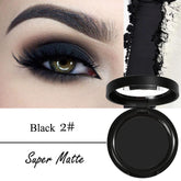 Rosarden Black Eyeshadow, Black Single Eye Shadow, Smokey Eyeshadow Palette, Pressed Powder Matte Eye Shadow Palette, Easy To Apply Waterproof Black Halloween Goth Makeup Palette